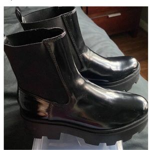 Black platform boots